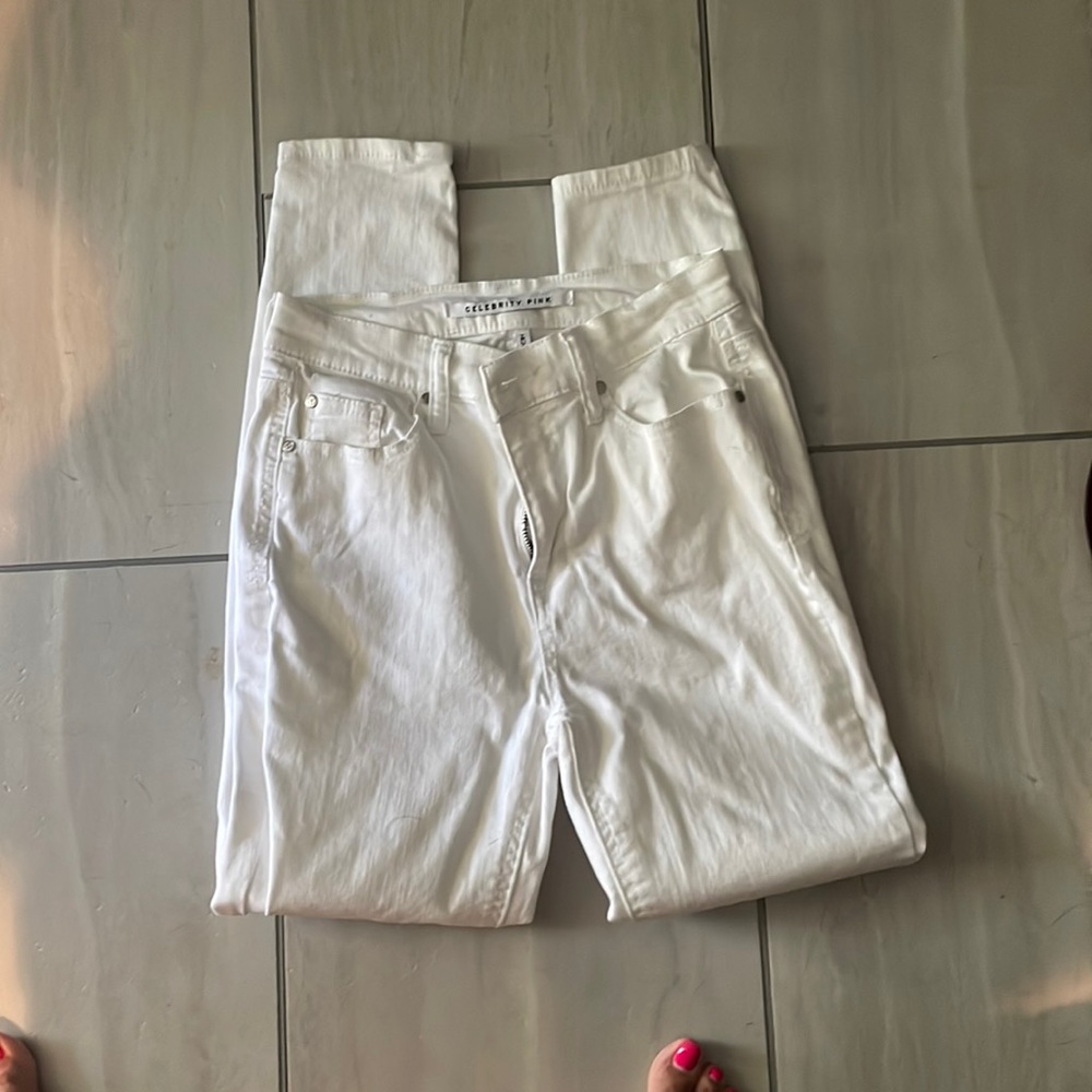 Celebrity Pink high rise ankle skinny size 3 white color